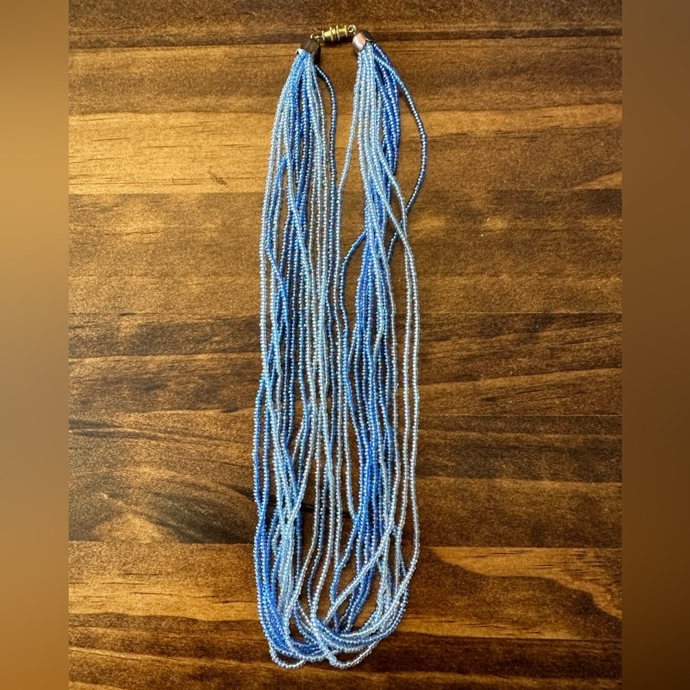 Multi-strand Blue Beaded Necklace